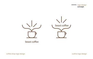 diseño de logotipo para cafetería con dos tipos de variaciones de diseño para elegir. diseño de logotipo de café con la mejor ilustración de icono de café preparado. vector