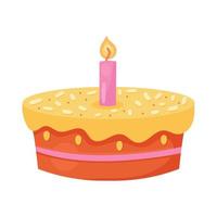 pastel de cumpleaños con vela vector