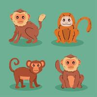 four monkeys comic characters vector