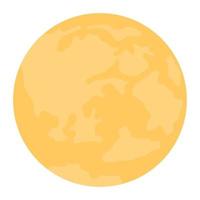 yellow full moon vector