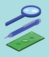 three isometric real estate icons vector