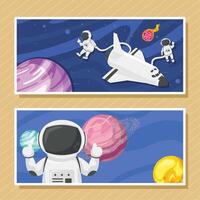 two space outer scenes vector