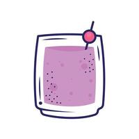 lilac tropical cocktail glass vector