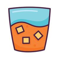 orange juice with ice vector