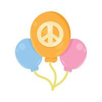 balloons helium with peace symbol vector