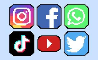 apps icon 8 bits pixel art vector