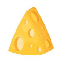 bloque triangular de queso chedar vector