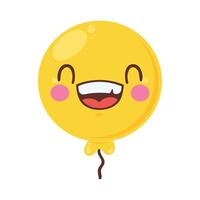 yellow balloon helium emoticon vector