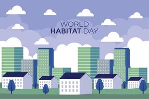 world habitat day card vector