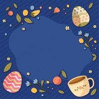 easter flowers and eggs vector