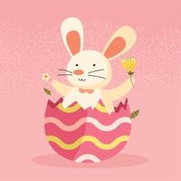 easter rabbit in egg vector