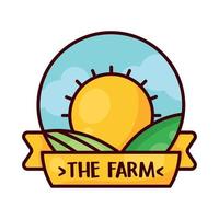 farm stamp with camp vector