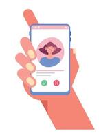 woman in video call vector