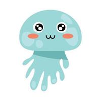 blue jellyfish sealife animal vector