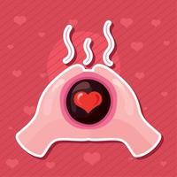 valentines heart in coffee vector