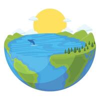 world planet with whale vector