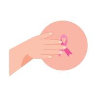 hand paste bread cancer ribbon vector