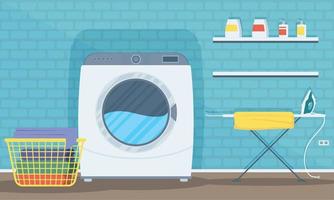 laundry room with iron vector