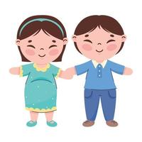 korean parents couple vector