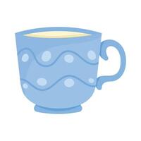 ceramic blue cup vector