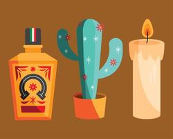 tres iconos de dia de los muertos vector