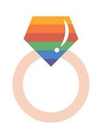 anillo con bandera lgtbi vector