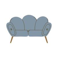 gray sofa home furniture vector