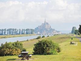 scenery with mont saint-michel abbey, Normandy photo
