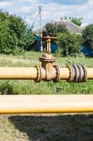 valve on gas pipeline in village photo