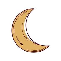 golden crescent moon vector