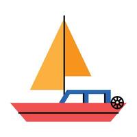 red sailboat mean transport vector