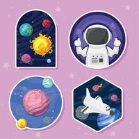 four space outer scenes vector