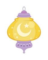 arabic lamp with moon vector