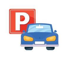 car with parking signal vector