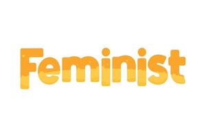 feminist word lettering vector