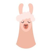 pink llama perubian head vector