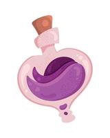 purple magic potion flask vector