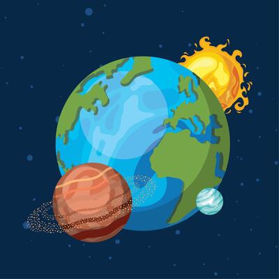 planets and sun space