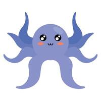 lilac octopus sealife animal vector