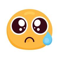 personaje de cara de emoji triste vector