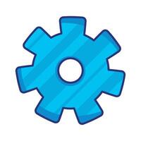 blue gear setting vector