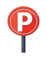 red parking signal vector