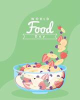 world food day lettering card vector