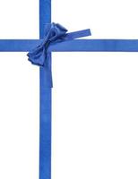 lazos y cintas de raso azul aislado - set 6 foto