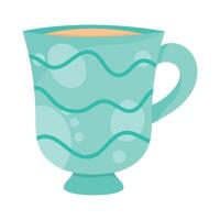 waves in ceramic cup vector