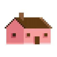 house pixel art style vector