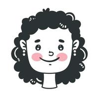 woman head frizzy character vector