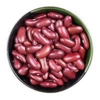 top view of kidney beans in round bowl isolated photo