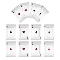 Ace card suit set isolated, playing cards symbols vector