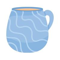 blue ceramic mug vector